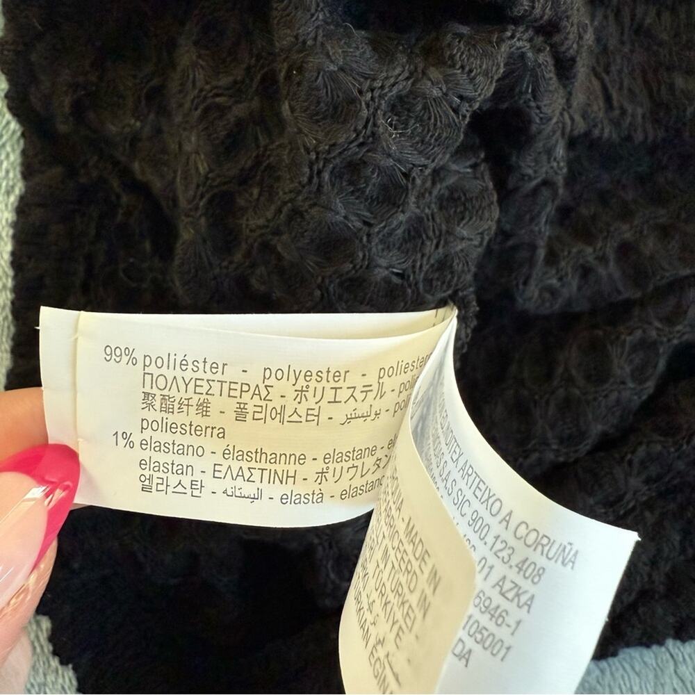 ZARA Textured Ruffle Ribbed Cropped Top Shirt - Picture 8 of 8